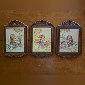 Vintage 1970 Holly Hobbie Wall Plaque Collection- Set Of 3